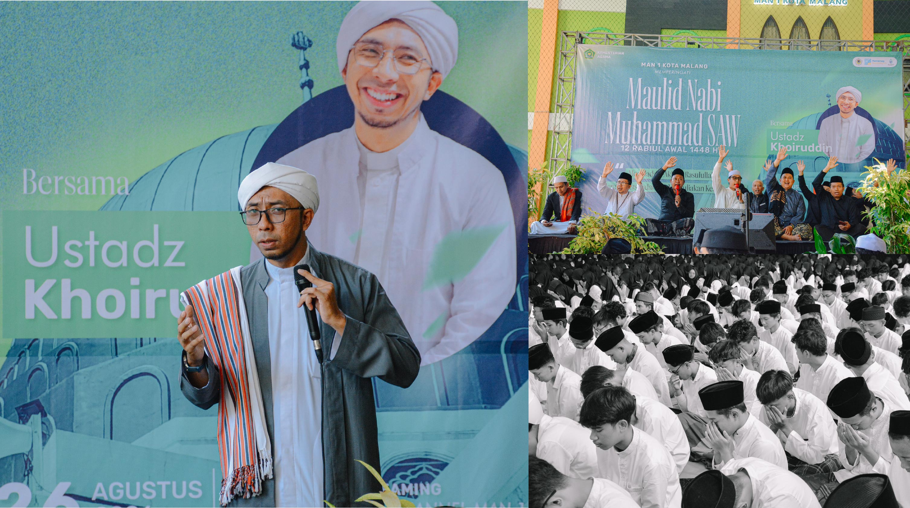 Merajut Persaudaraan dan Kemanusiaan, MAN 1 Kota Malang Gelar Peringatan Maulid Nabi Bersama Ustadz Khoiruddin