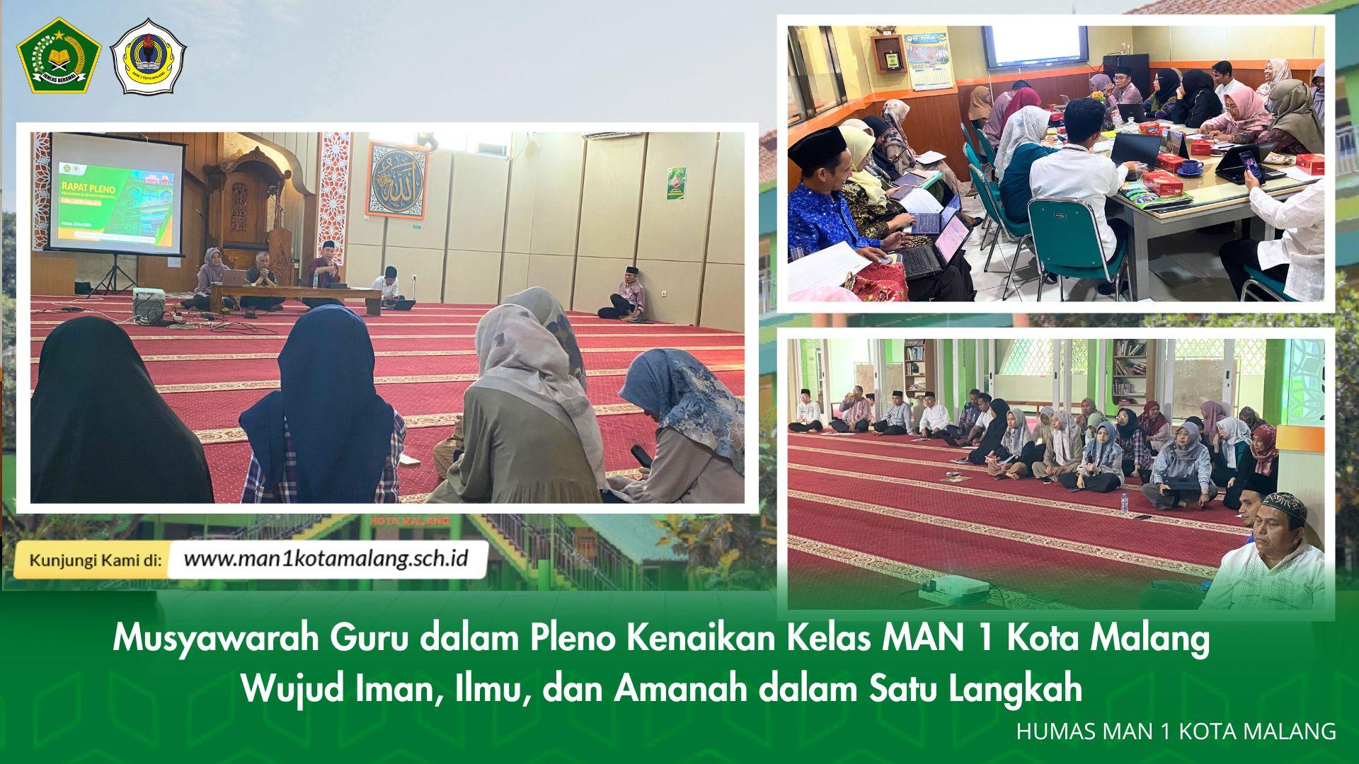 Musyawarah Guru dalam Pleno MAN 1 Kota Malang Wujud Iman, Ilmu, dan Amanah dalam Satu Langkah