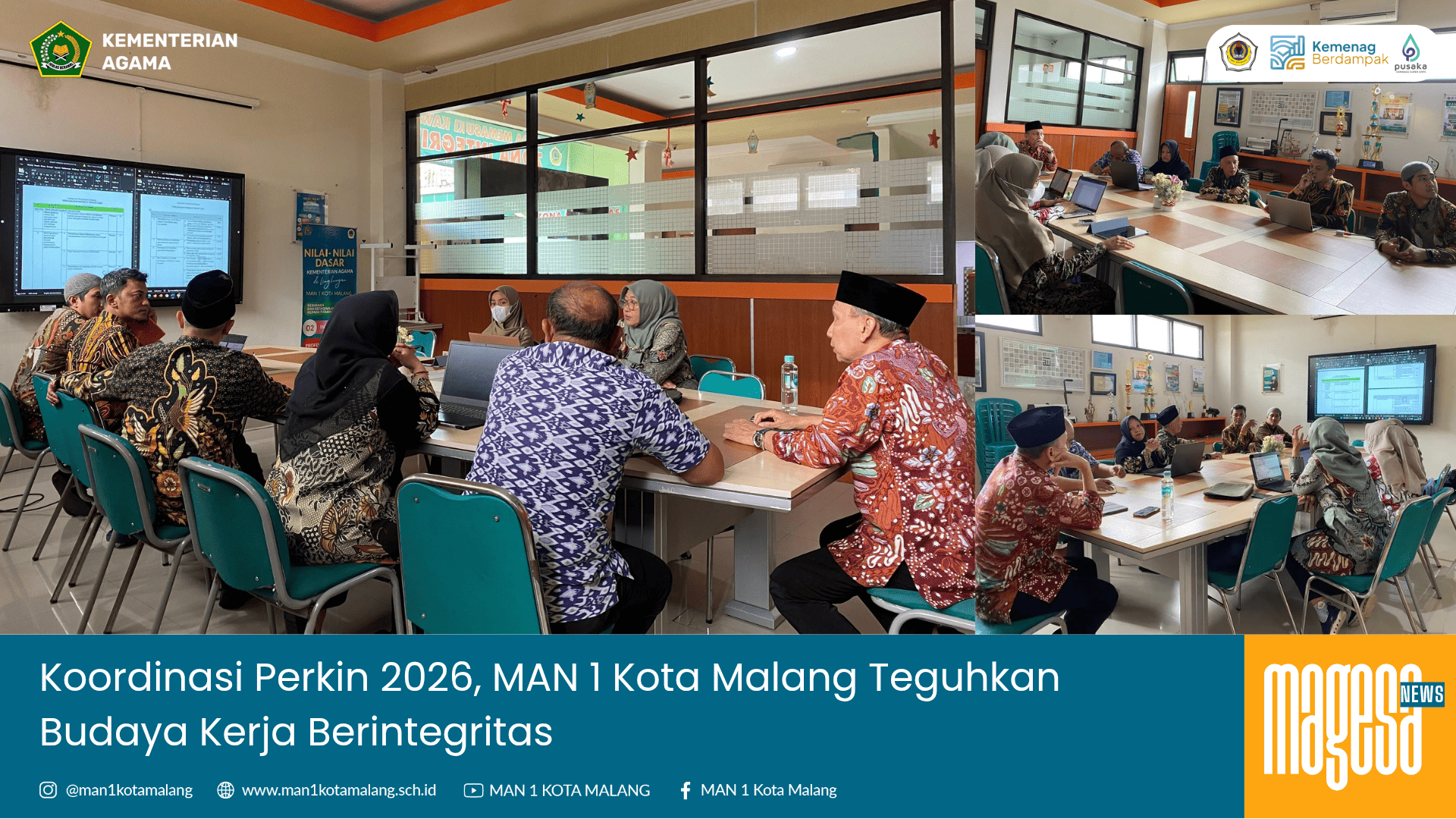 Koordinasi Perkin 2026, MAN 1 Kota Malang Teguhkan Budaya Kerja Berintegritas 