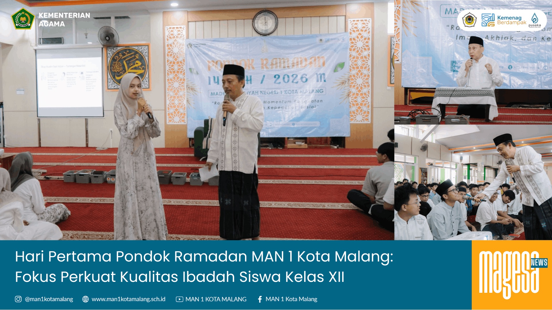 Hari Pertama Pondok Ramadan MAN 1 Kota Malang: Fokus Perkuat Kualitas Ibadah Siswa Kelas XII 