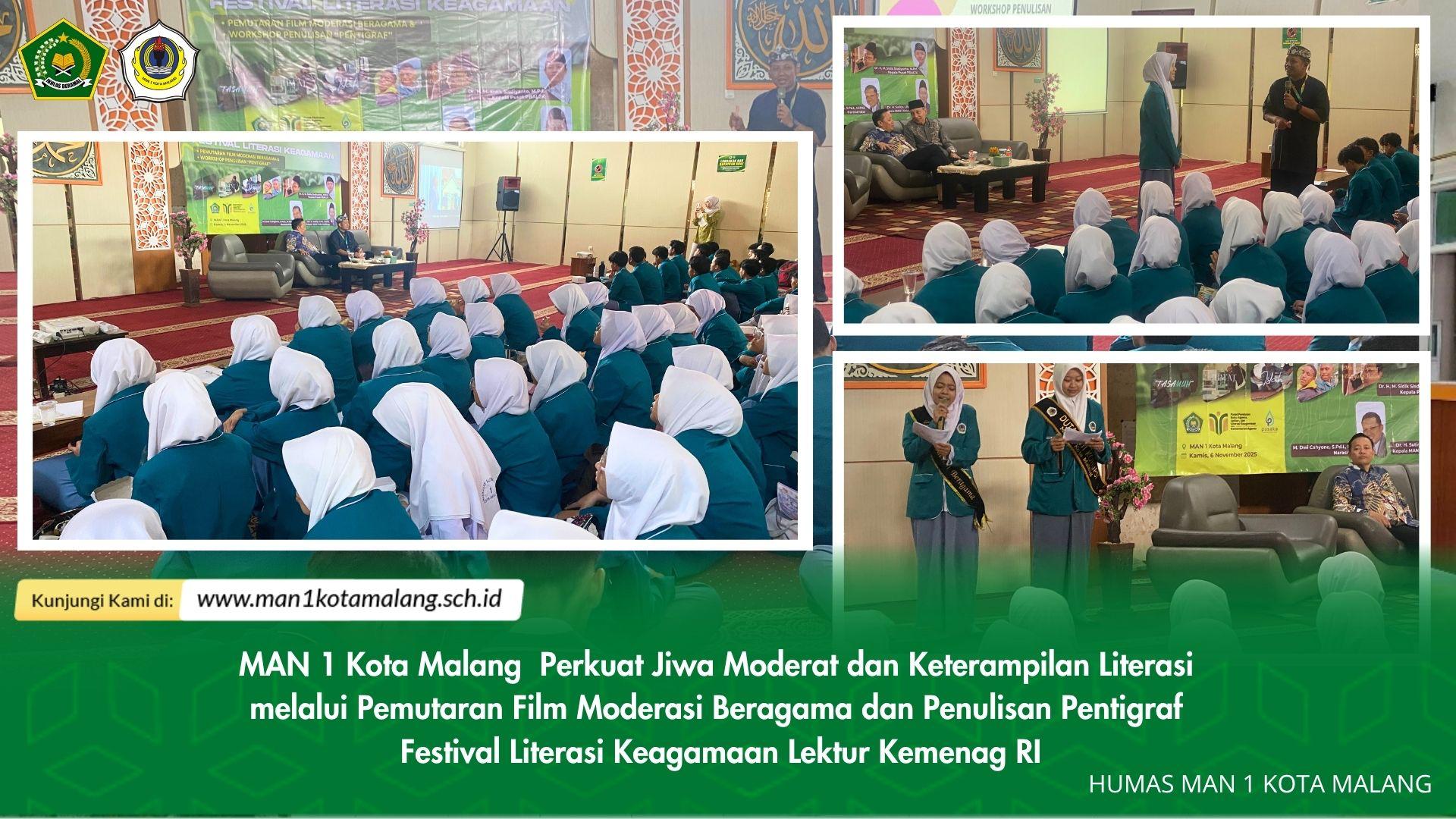 MAN 1 Kota Malang Perkuat Jiwa Moderat dan Literasi Keagamaan Melalui Festival Literasi Kemenag RI