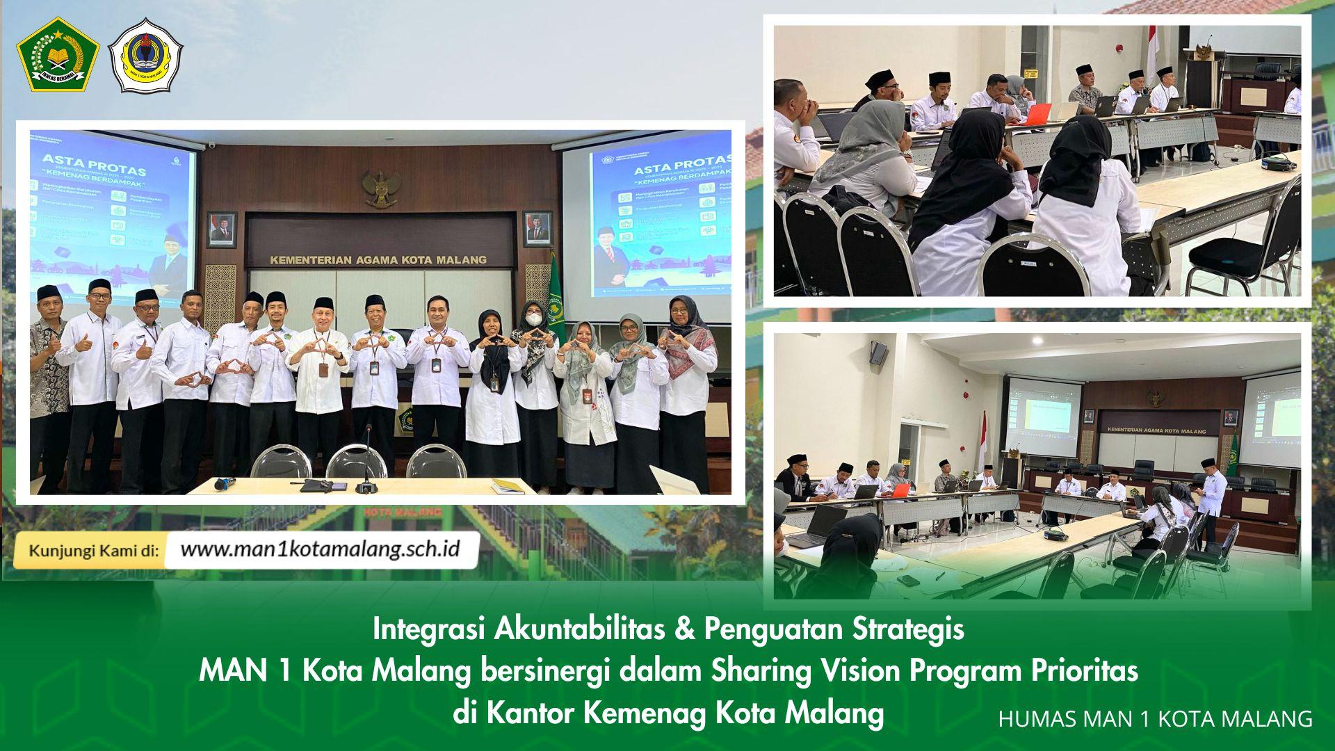 Integrasi Akuntabilitas dan Penguatan Strategis: MAN 1 Kota Malang Bersinergi dalam Sharing Vision Program Prioritas di Kantor Kemenag Kota Malang