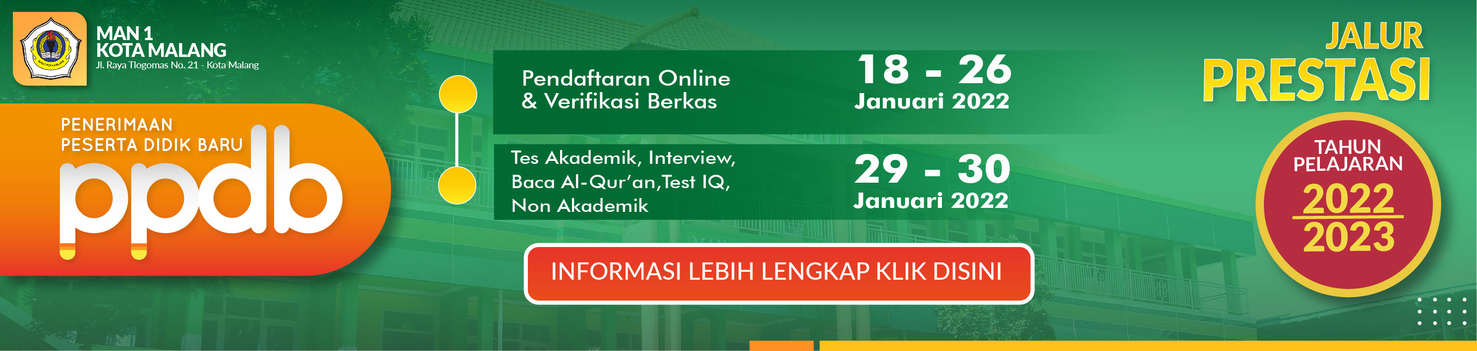 PENERIMAAN PESERTA DIDIK BARU (PPDB) JALUR PRESTASI 2022/2023