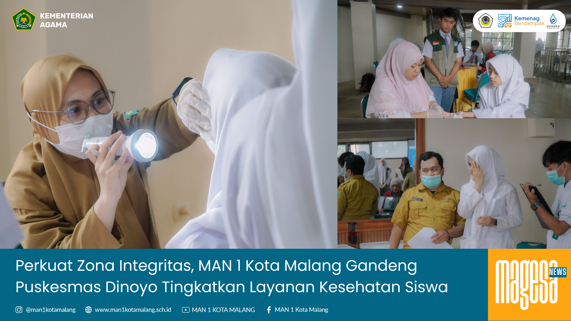 Perkuat Zona Integritas, MAN 1 Kota Malang Gandeng Puskesmas Dinoyo Tingkatkan Layanan Kesehatan Siswa