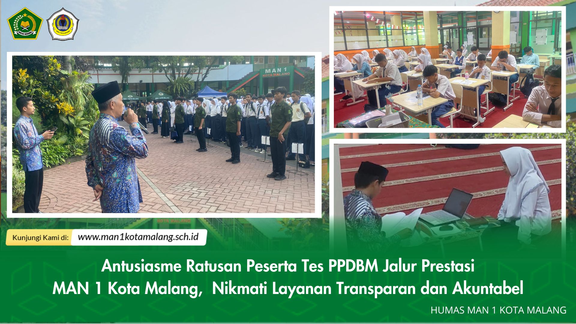 Antusiasme Ratusan Peserta Tes PPDBM Jalur Prestasi MAN 1 Kota Malang,  Nikmati Layanan Transparan dan Akuntabel