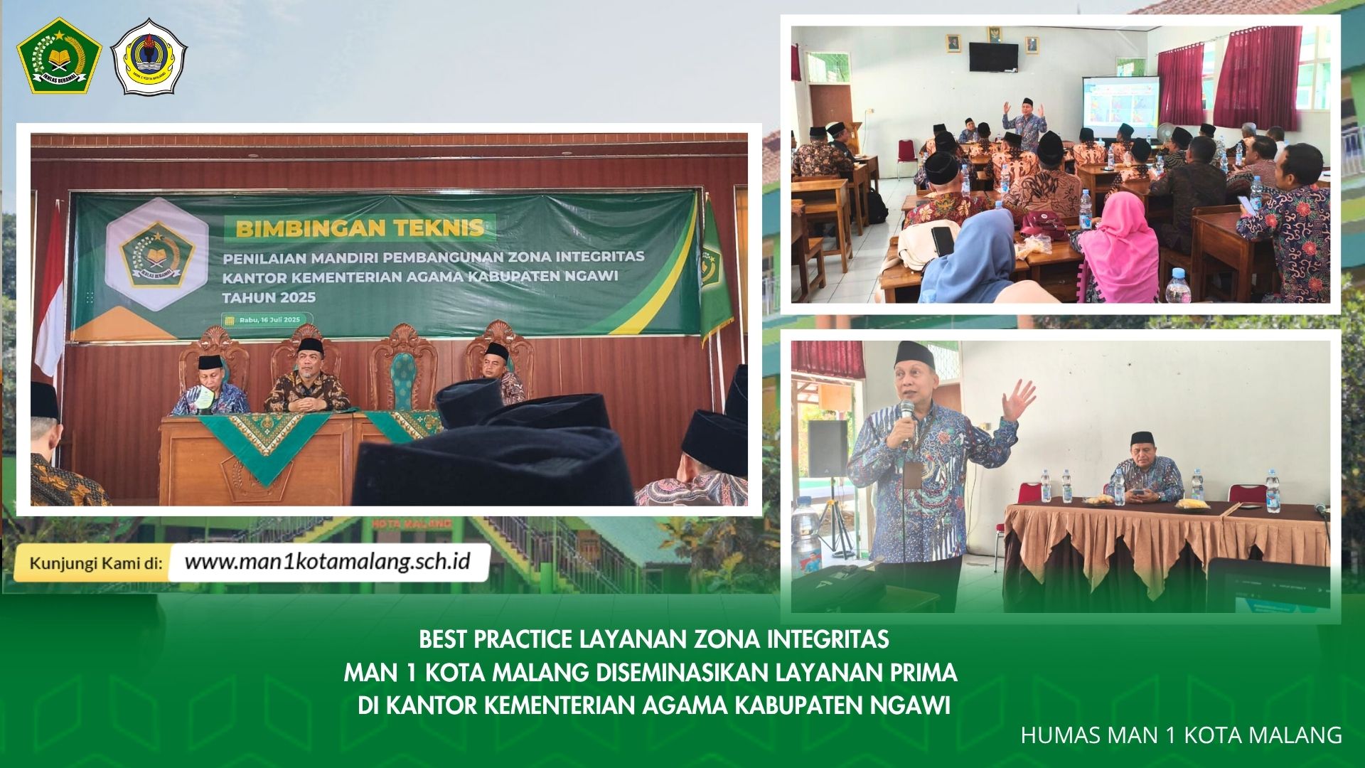 Best Practice Layanan Integritas MAN 1 Kota Malang Diseminasikan Layanan Prima di Kantor Kementerian Agama Kabupaten Ngawi