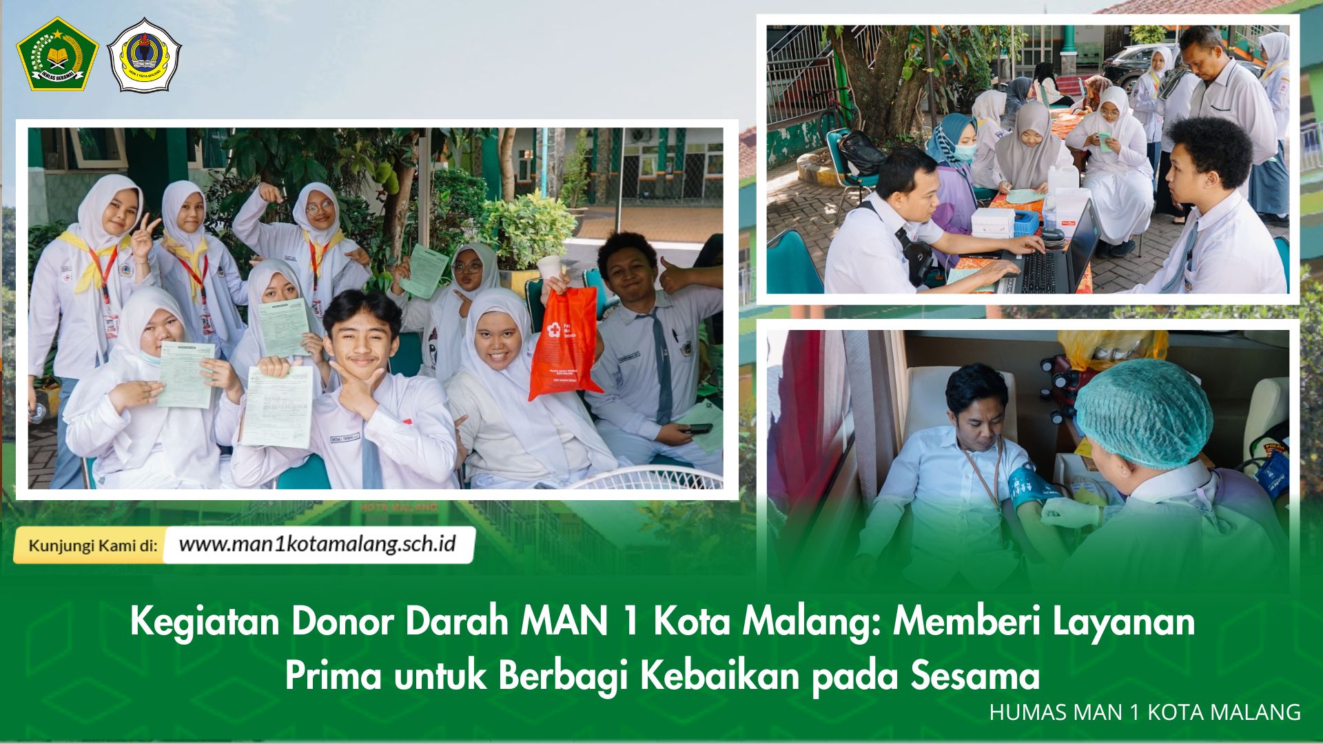 Kegiatan Donor Darah MAN 1 Kota Malang: Memberi Layanan Prima untuk Berbagi Kebaikan pada Sesama