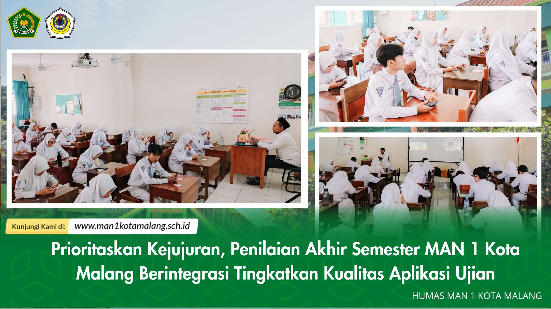 Prioritaskan Kejujuran, Penilaian Akhir Semester MAN 1 Kota Malang Berintegrasi Tingkatkan Kualitas Aplikasi Ujian