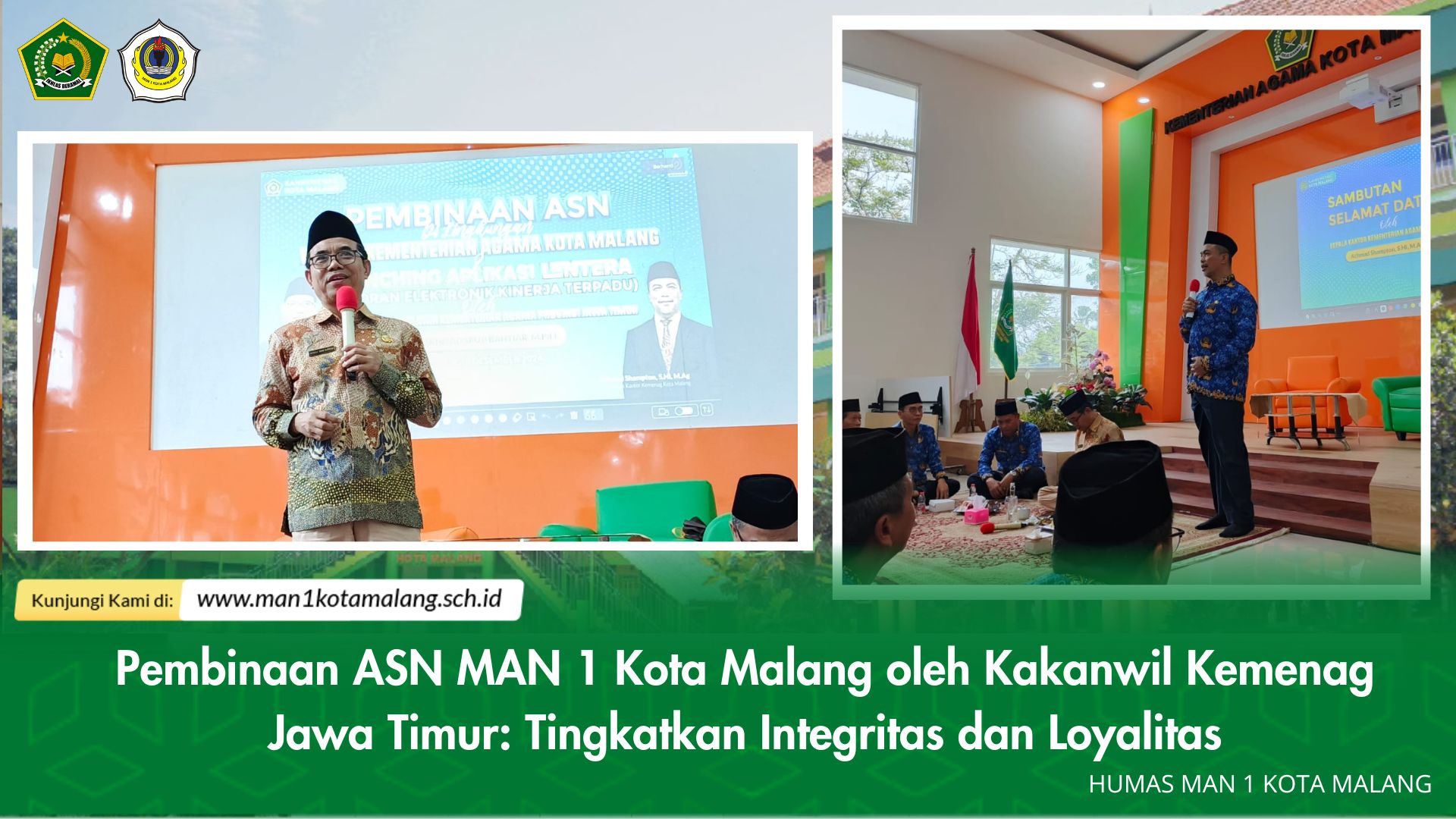 Pembinaan ASN MAN 1 Kota Malang oleh Kakanwil Kemenag Jawa Timur: Tingkatkan Integritas dan Loyalitas