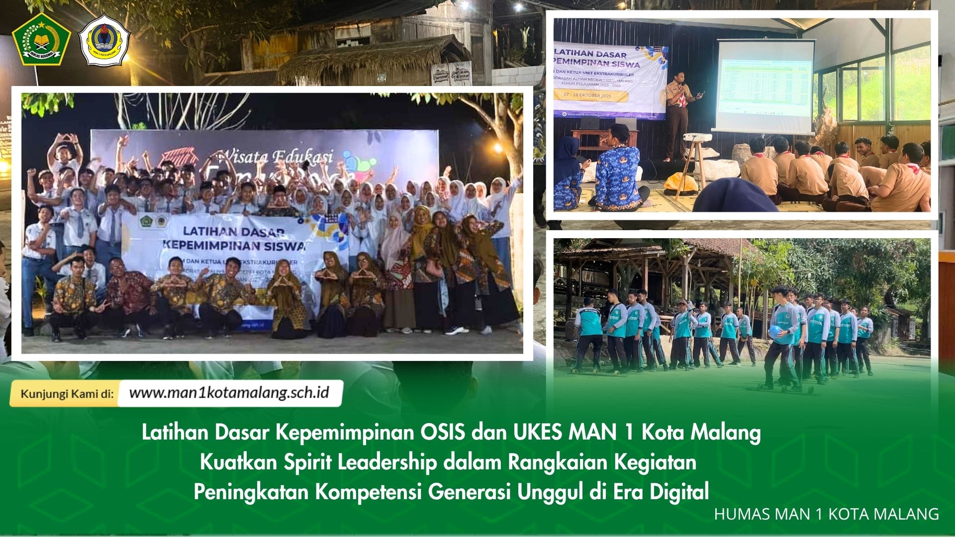 Latihan Dasar Kepemimpinan OSIS dan UKES MAN 1 Kota Malang: Kuatkan Spirit Leadership Generasi Unggul di Era Digital