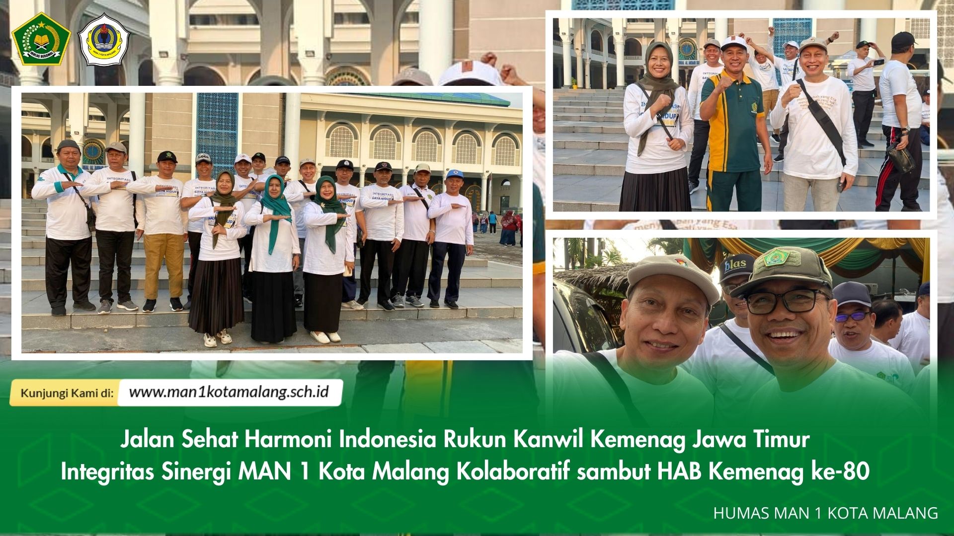 MAN 1 Kota Malang Ikuti Jalan Sehat Harmoni Indonesia Rukun di Kanwil Kemenag Jawa Timur