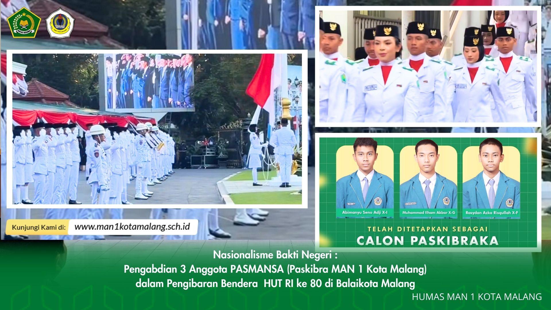 Tiga Anggota PASMANSA Harumkan Nama MAN 1 Kota Malang di Paskibraka HUT RI ke-80